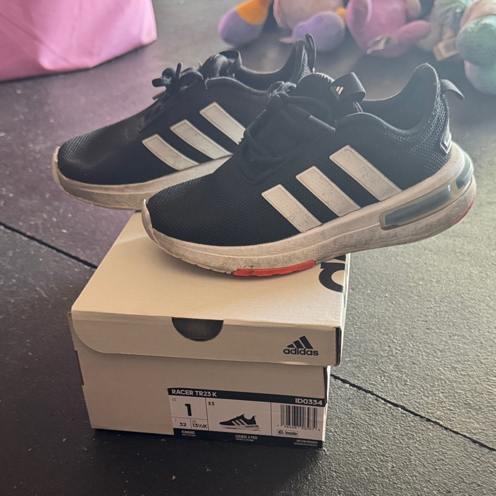 Adidas Kids Black and White Sneakers